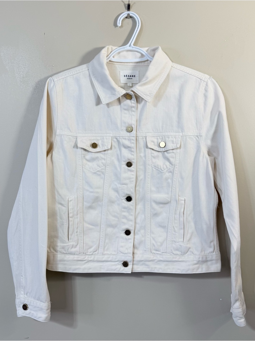 SéZane Denim Trucker Jacket size Large - Picture 14 of 15